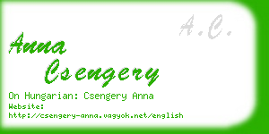 anna csengery business card